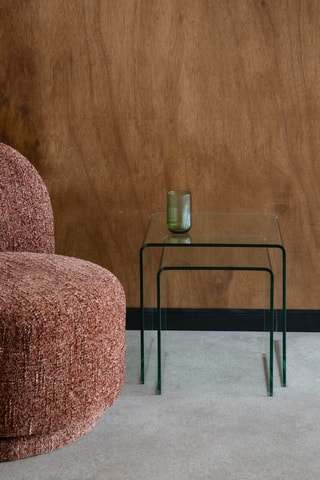 2 tables d'appoint en marbre Vetro - 40 x 45 x 45 cm