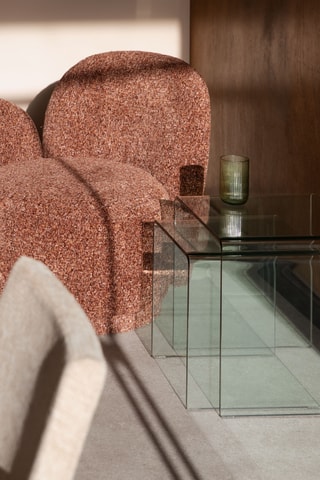 2 tables d'appoint en marbre Vetro - 40 x 45 x 45 cm