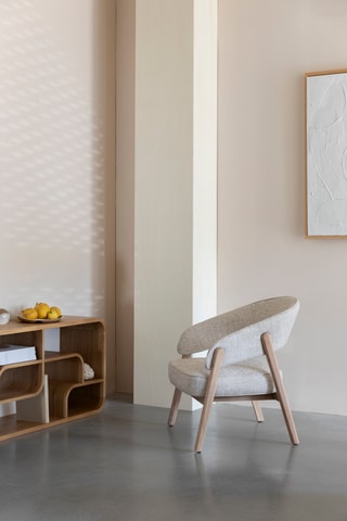 Fauteuil Bright - Beige - En tissu texturé