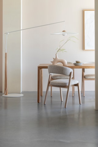 2 chaises en chêne Bright - Beige - 58 x 77 x 57 cm