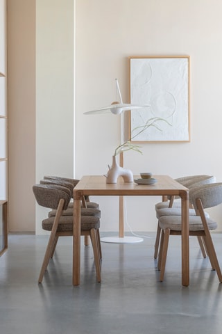 2 chaises en chêne Bright - Beige - 58 x 77 x 57 cm