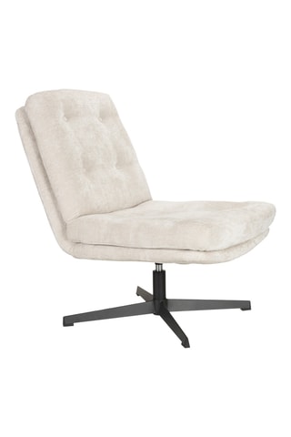 Fauteuil Kai - Blanc  - En tissu velours