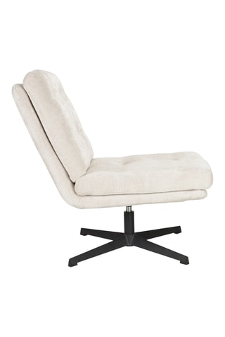 Fauteuil Kai - Blanc  - En tissu velours