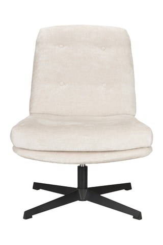 Fauteuil Kai - Blanc  - En tissu velours