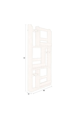 Etagère murale en bois d'hévéa Myron - 120 x 80 x 10 cm