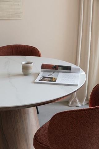 Table à manger en bois de noyer Almira - 200 x 77 x 99 cm