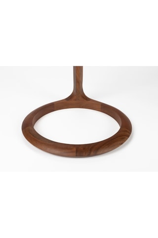 Table d'appoint en bois d'acacia et travertin - 41 x 55 cm