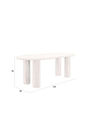 Table à manger en chêne massif - 220 x 90 x 76 cm