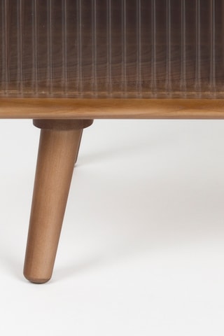 Table d'appoint en bois d'hévéa, frêne massif et bois de noyer Rise - 55 x 36 x 50 cm