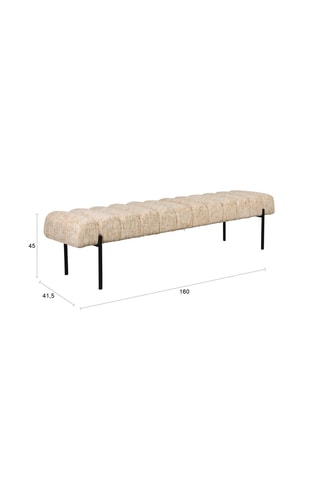 Banc en hêtre Jethro - Beige - 160 x 41,5 x 45 cm