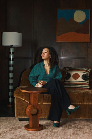 Table d'appoint en manguier - 53 x 36 cm