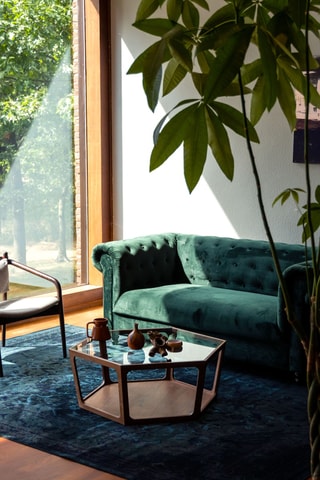 Table basse en noyer Sita - 80 x 92,5 x 34 cm