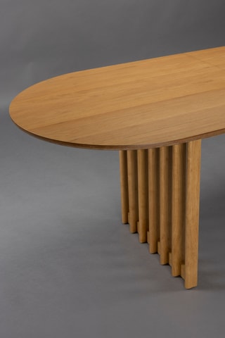 Table à manger en chêne et bois d'hévéa Barlet - 198 x 90 x 75 cm
