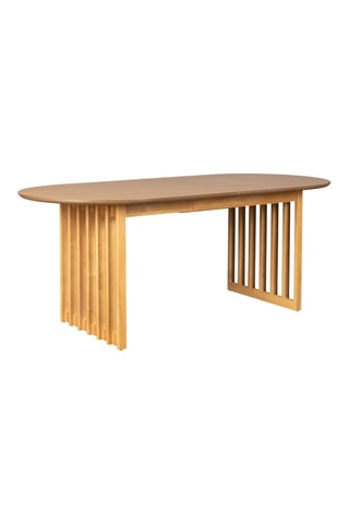 Table à manger en chêne et bois d'hévéa Barlet - 198 x 90 x 75 cm