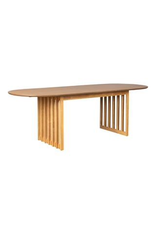 Table à manger en chêne et bois d'hévéa Barlet - 198 x 90 x 75 cm