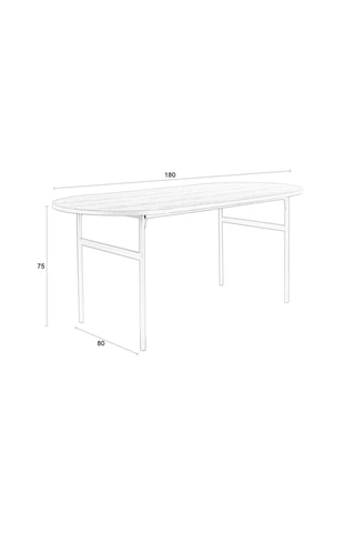 Table à manger Marcio - 180 x 80 x 75 cm