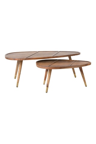 2 tables basses en bois de sesham Sham - 110 x 40 x 60 cm