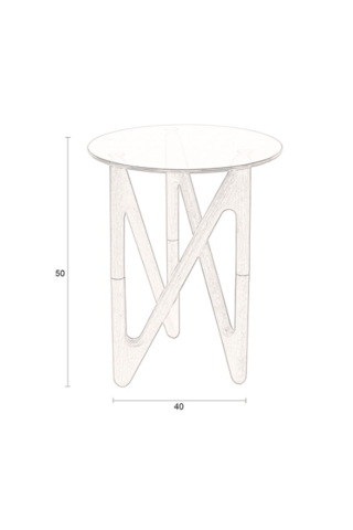 Table d'appoint en chêne Naia - 50 x 40 cm
