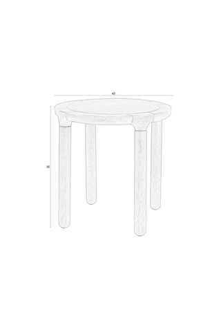 Table d'appoint en frêne Storm - 45 x 35 cm