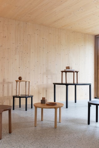 Table basse en hévéa et frêne Storm - 60 x 40 cm