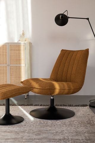 Fauteuil Jax - Marron - En tissu bouclé