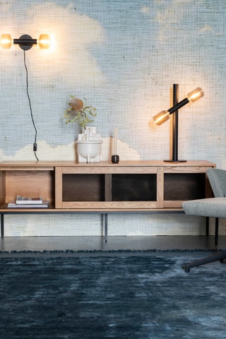 Meuble TV 2 portes en chêne Hardy - 160 x 60 x 45 cm