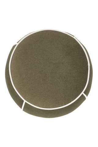 Pouf en bois Marina - Kaki - En tissu doux