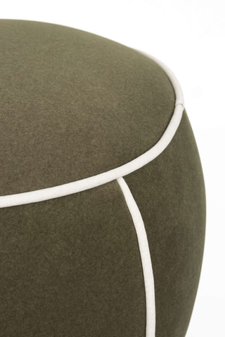 Pouf en bois Marina - Kaki - En tissu doux