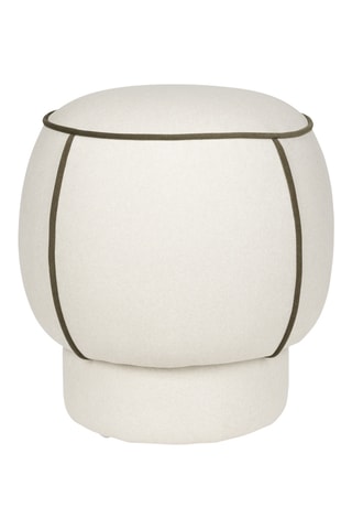 Pouf en bois Marina - Blanc - En tissu doux