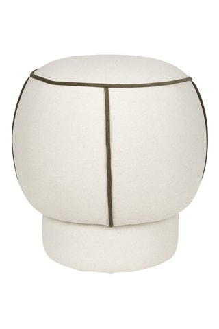 Pouf en bois Marina - Blanc - En tissu doux