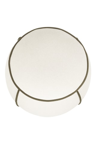 Pouf en bois Marina - Blanc - En tissu doux