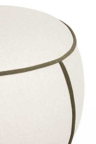 Pouf en bois Marina - Blanc - En tissu doux