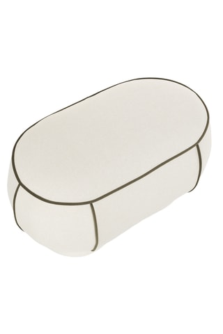 Pouf en bois Marina - Blanc - En tissu doux