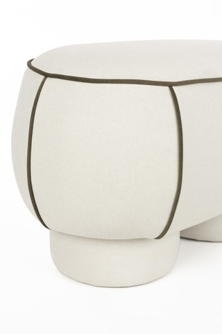 Pouf en bois Marina - Blanc - En tissu doux