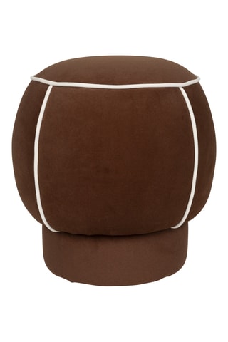 Pouf en bois Marina - Marron - En tissu doux