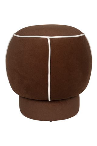 Pouf en bois Marina - Marron - En tissu doux