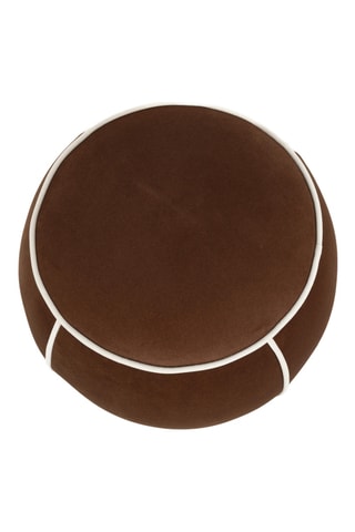 Pouf en bois Marina - Marron - En tissu doux