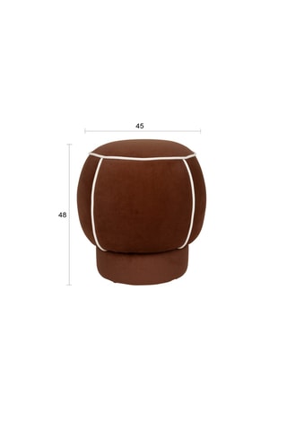 Pouf en bois Marina - Marron - En tissu doux