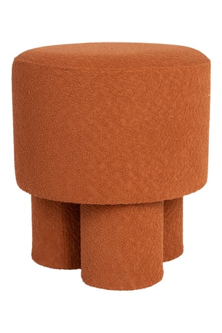 Pouf Marcos - Rouge brique - En tissu bouclé