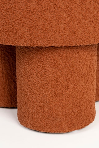 Pouf Marcos - Rouge brique - En tissu bouclé