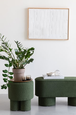 Pouf Marcos - Vert - En tissu bouclé