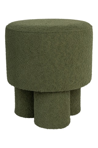 Pouf Marcos - Vert - En tissu bouclé