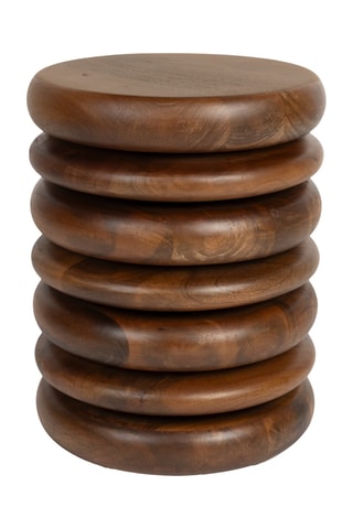 Pouf en manguier Disc - Naturel