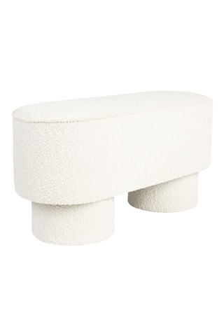 Pouf Marcos - Blanc - En polyester