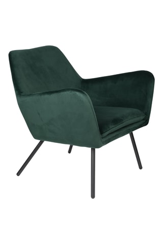 Fauteuil Bon - Vert foncé - En tissu velours
