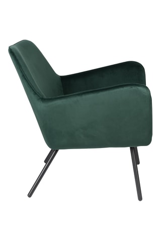 Fauteuil Bon - Vert foncé - En tissu velours
