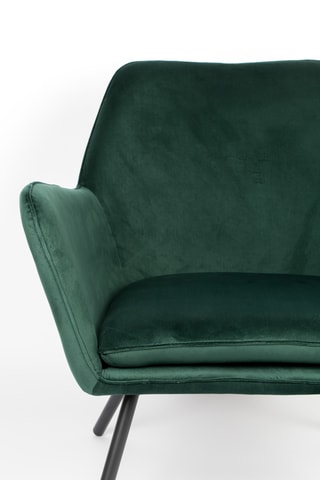 Fauteuil Bon - Vert foncé - En tissu velours