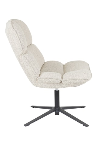 Fauteuil Bros - Beige - En tissu texturé