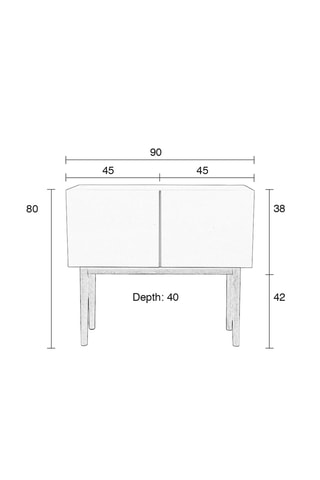 Buffet 2 portes High on Wood - 80 x 90 x 40 cm
