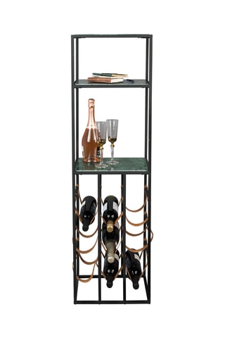 Range bouteilles en marbre et cuir Mil - 125,5 x 36 x 28 cm